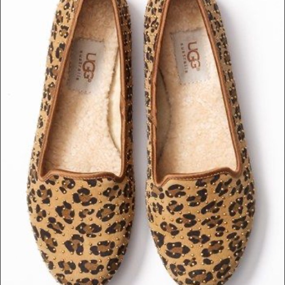 Ugg Australia Alloway Studded Leopard Flats - Picture 2 of 9